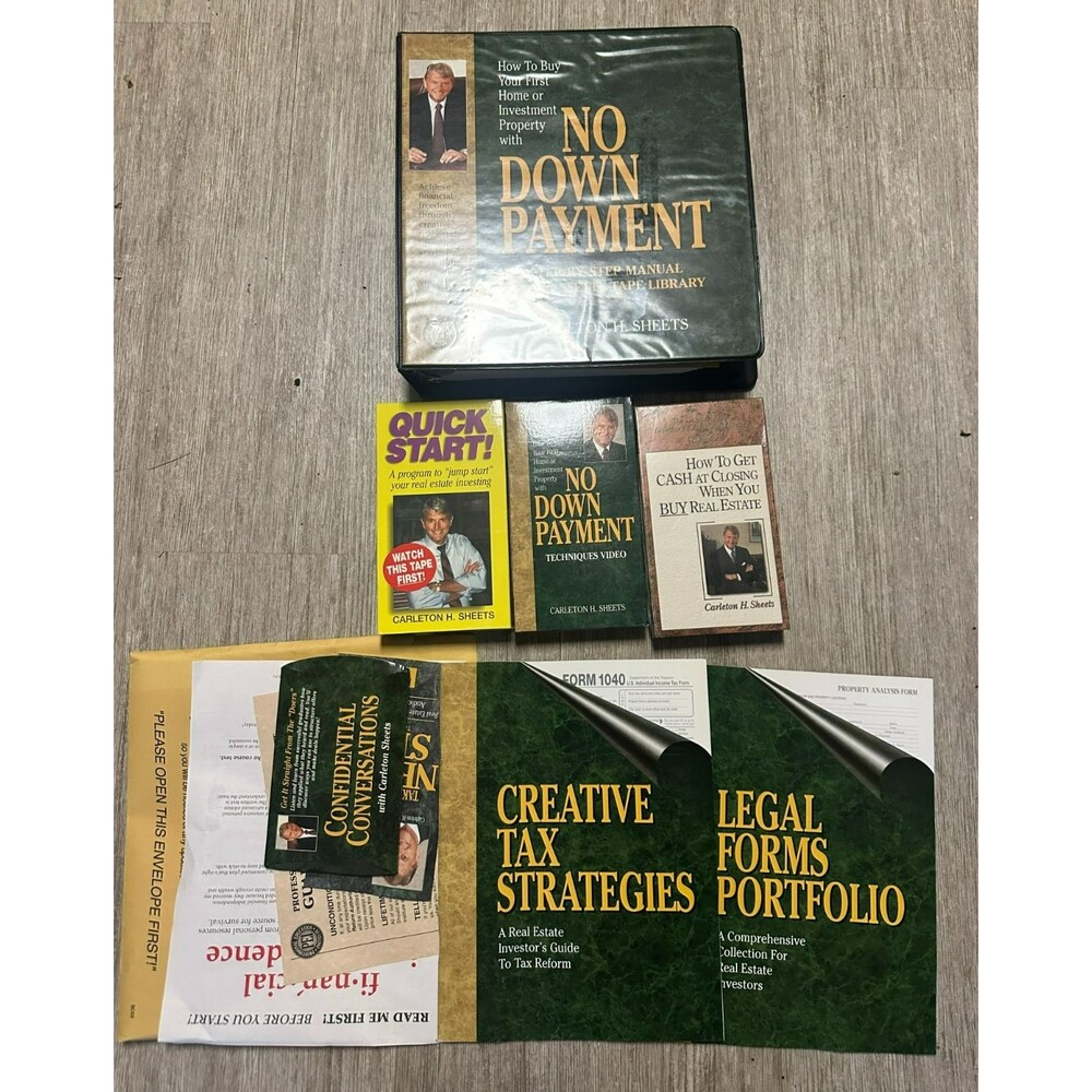 CARLTON SHEETS NO DOWN PAYMENT REAL ESTATE INVESTING COURSE Cassettes & VHS